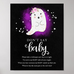 Halloween Ghost Baby Shower Don't Say Baby Sign