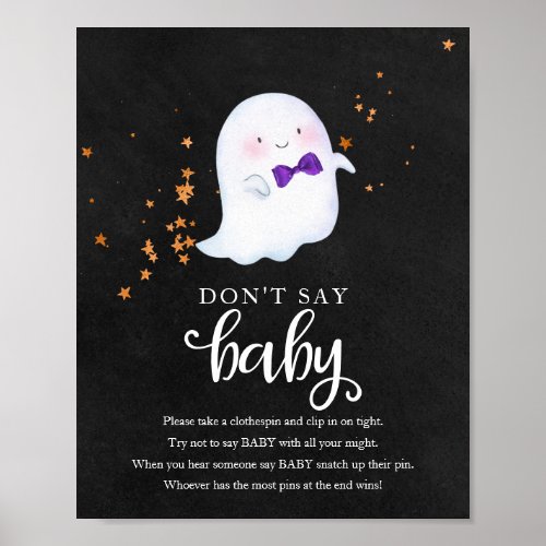 Halloween Ghost Baby Shower Dont Say Baby Sign
