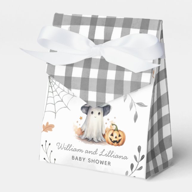 Halloween Ghost Baby Shower Favor Box (Front Side)
