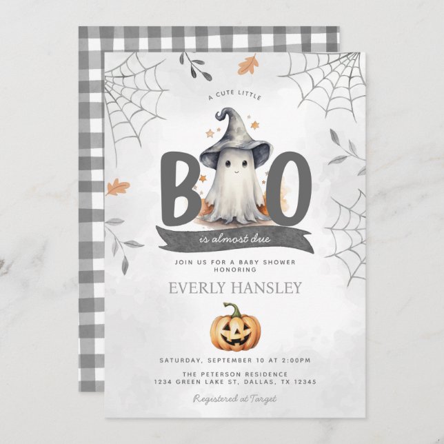 Halloween Ghost Baby Shower Invitation (Front/Back)