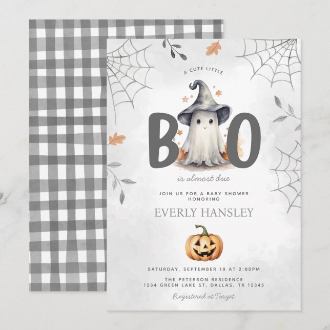 Halloween Ghost Baby Shower Invitation (Front/Back)