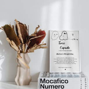 Halloween Ghost baby shower time Capsule Poster