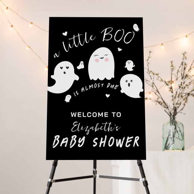 Halloween Ghost Baby Shower Welcome Sign (In Situ (Stand))