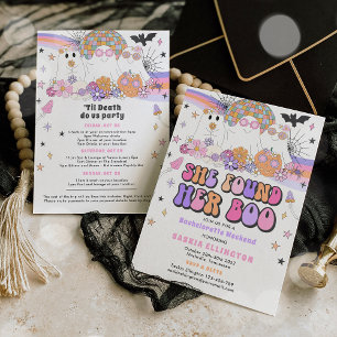 Halloween Ghost Bachelorette She Found Her Boo Invitation