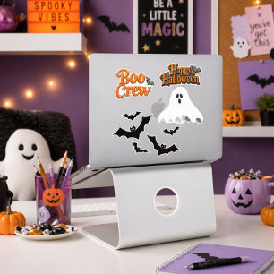 Halloween Ghost & Bat Car Boo Crew Vinyl Sticker