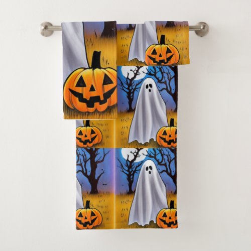 Halloween Ghost Bath Towels Set