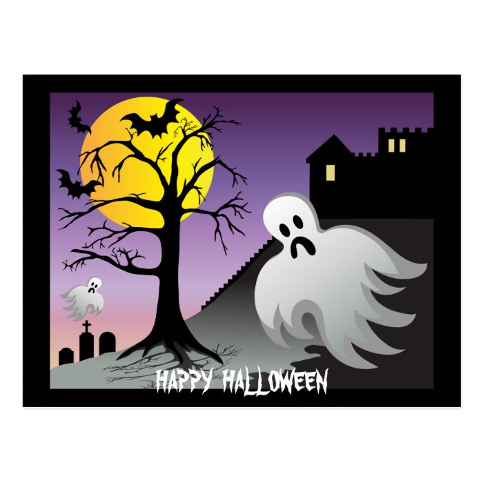 Halloween Ghost Bats 10% Off Sale Post Cards