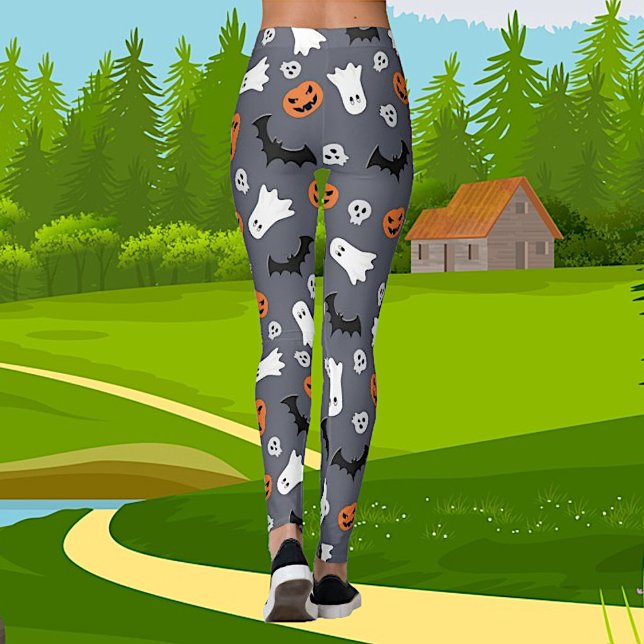Halloween Ghost Bats And Pumpkins Leggings (Creator Uploaded)