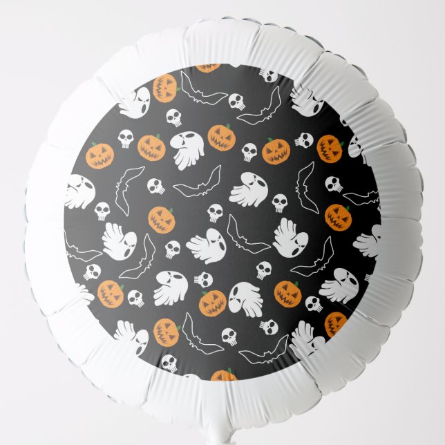 Halloween Ghost Bats Skull Pumpkin Balloon (Front)