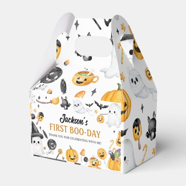 Halloween Ghost Birthday Party Favor Box (Front Side)