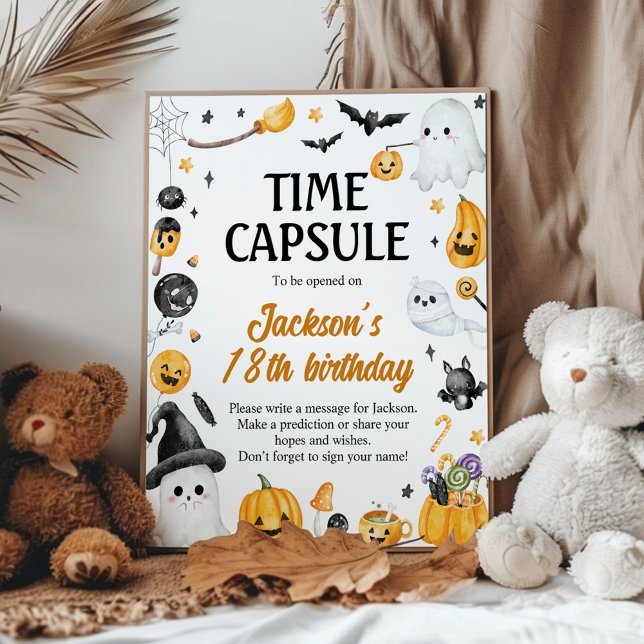 Halloween Ghost Birthday Party Time Capsule Sign (Creator Uploaded)