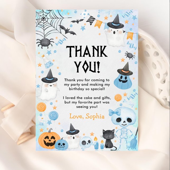 Halloween Ghost Birthday  Thank You Card (Creator Uploaded)