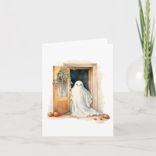 Halloween Ghost Blank Note Card (Front)