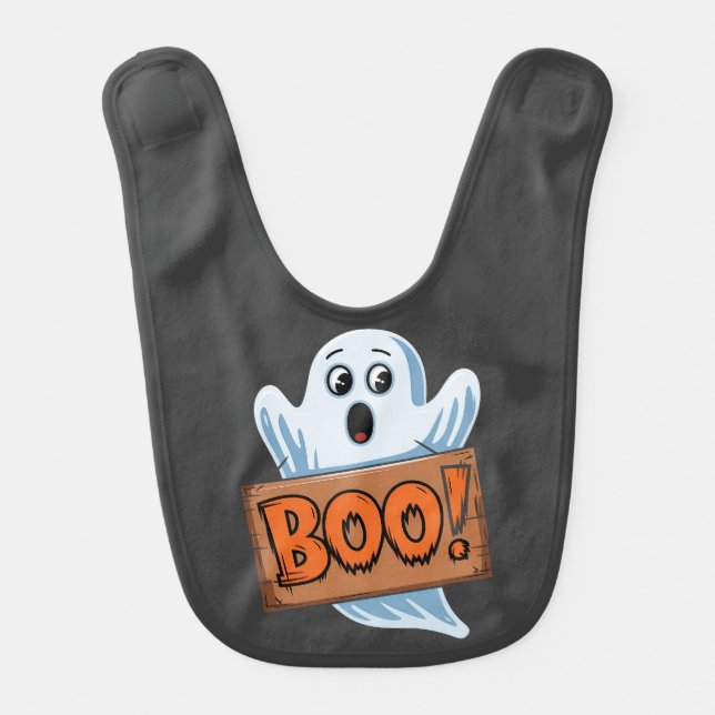 Halloween Ghost Boo Baby Bib (Front)