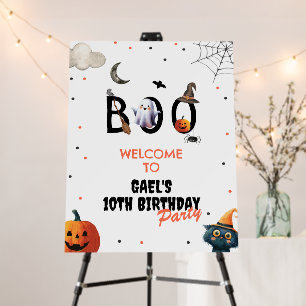 Halloween Ghost Boo Birthday Party Welcome Sign