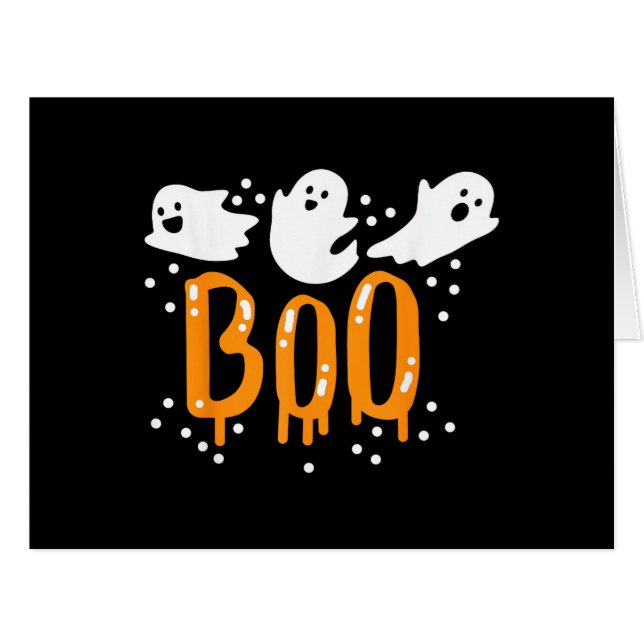 Halloween Ghost Boo Cute Cards (Front Horizontal)