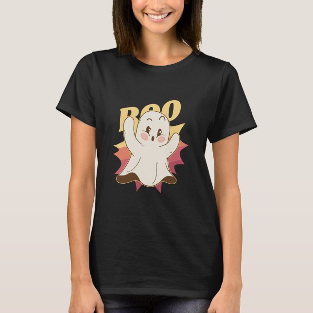 Halloween Ghost Boo Cute T-Shirt (Front)