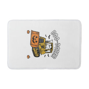 Halloween Ghost Boo Dozer Funny Bulldozer_1 Bath Mat