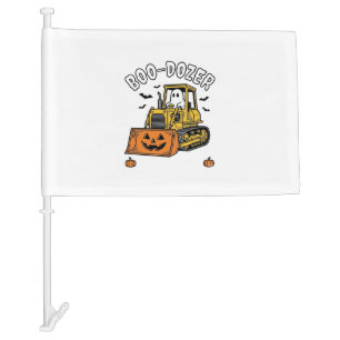 Halloween Ghost Boo Dozer Funny Bulldozer_1 Car Flag