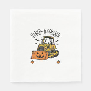 Halloween Ghost Boo Dozer Funny Bulldozer_1 Napkins