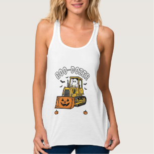 Halloween Ghost Boo Dozer Funny Bulldozer_1 Tank Top