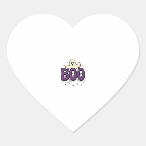 Halloween Ghost Boo Funny Spider Vintage_1 Heart Sticker