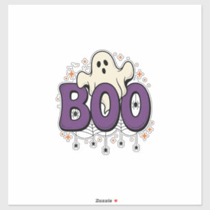 Halloween Ghost Boo Funny Spider Vintage_1 Sticker