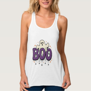 Halloween Ghost Boo Funny Spider Vintage_1 Tank Top