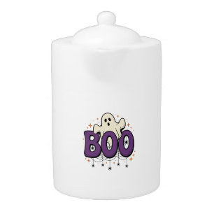 Halloween Ghost Boo Funny Spider Vintage_1 Teapot