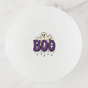 Halloween Ghost Boo Funny Spider Vintage_1 Trinket Tray