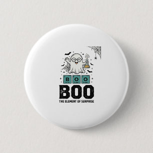 Halloween Ghost Boo Science Funny Vintage_1 Button