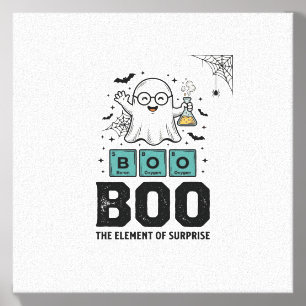 Halloween Ghost Boo Science Funny Vintage_1 Canvas Photo Tile