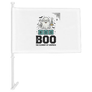 Halloween Ghost Boo Science Funny Vintage_1 Car Flag