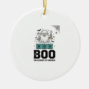 Halloween Ghost Boo Science Funny Vintage_1 Ceramic Ornament