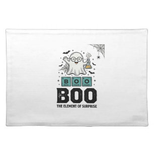 Halloween Ghost Boo Science Funny Vintage_1 Cloth Placemat