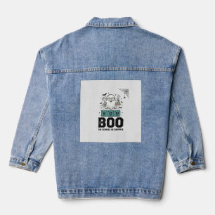 Halloween Ghost Boo Science Funny Vintage_1 Denim Jacket
