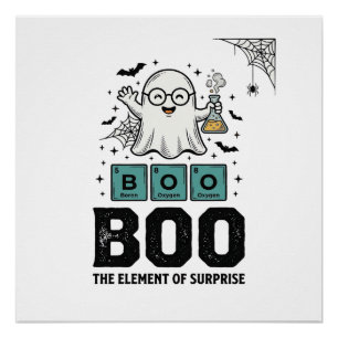 Halloween Ghost Boo Science Funny Vintage_1 Poster