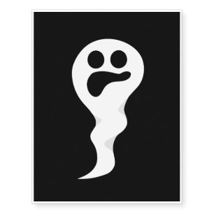 Halloween Ghost Cartoon Illustration 01 Temporary Tattoos
