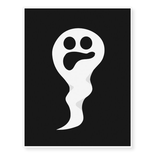 Halloween Ghost Cartoon Illustration 01 Temporary Tattoos (Front)