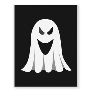Halloween Ghost Cartoon Illustration 02 Temporary Tattoos