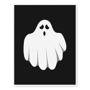Halloween Ghost Cartoon Illustration 05 Temporary Tattoos