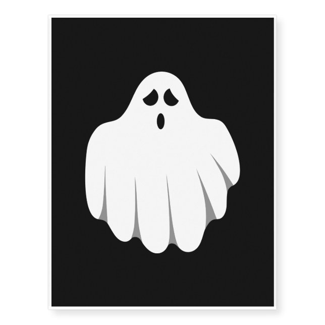 Halloween Ghost Cartoon Illustration 05 Temporary Tattoos (Front)