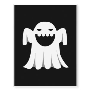 Halloween Ghost Cartoon Illustration 06 Temporary Tattoos
