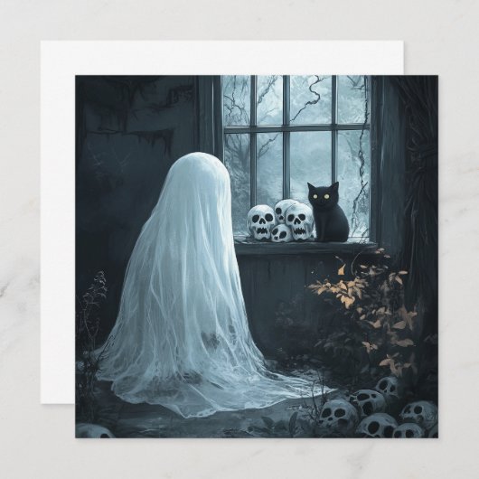 Halloween Ghost, Cat  and Skuls (Front/Back)