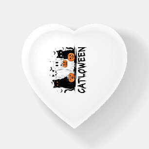 Halloween Ghost Cat Catloween Funny Black Cat Cat Paperweight