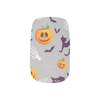 Halloween Ghost Cat Pumpkin Pattern Minx Nail Art