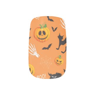 Halloween Ghost Cat Pumpkin Pattern Minx Nail Art