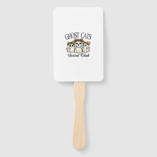 Halloween Ghost Cat Social Club Retro Spooky Cat S Hand Fan