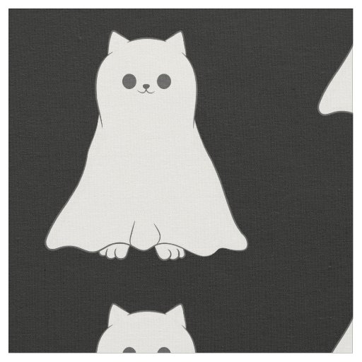 halloween ghost cat spooky cute fabric