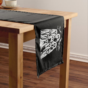 Halloween Ghost Cats Lover Fall Spooky Season Short Table Runner
